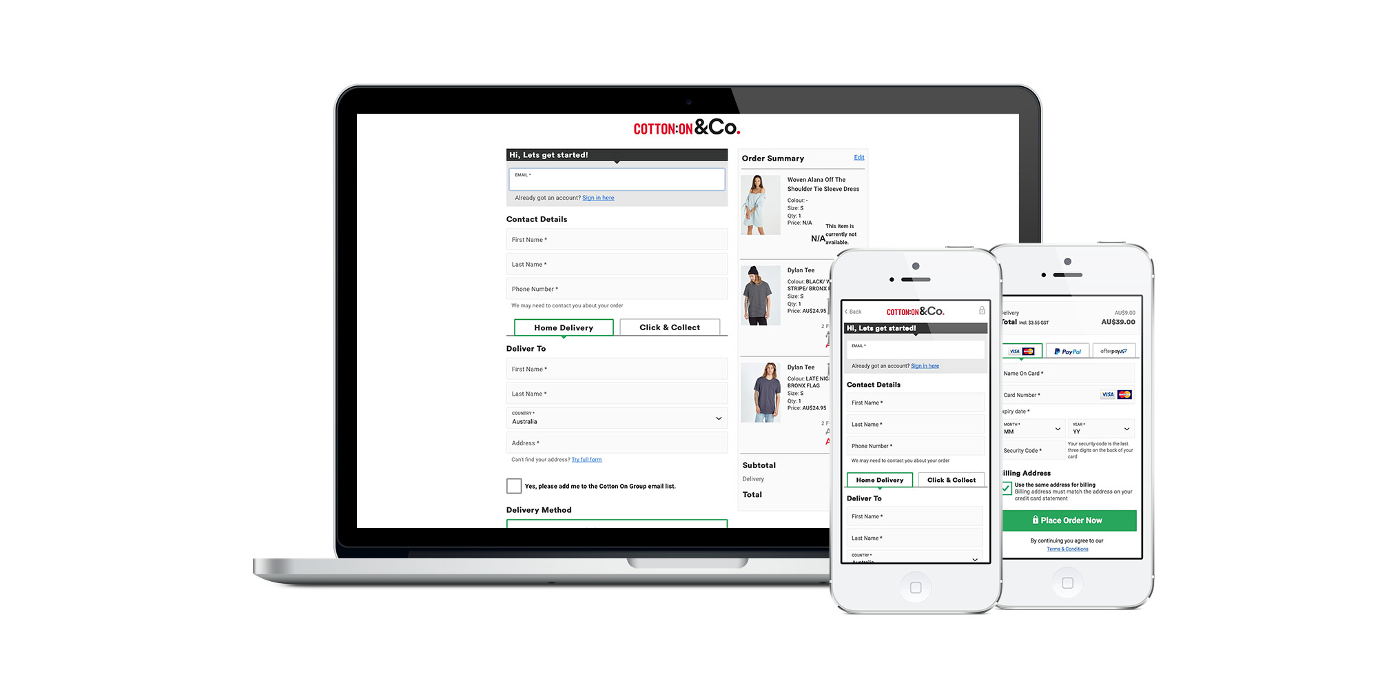 Single Page Checkout across devices