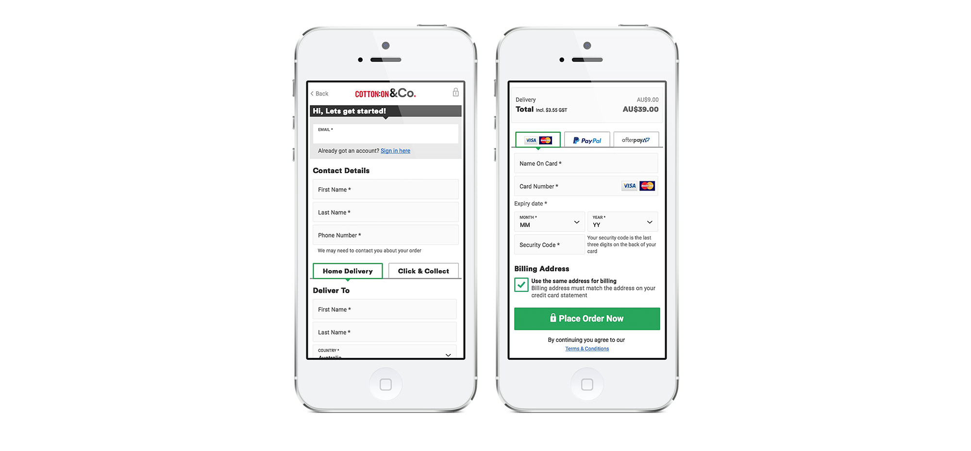Single Page Checkout
